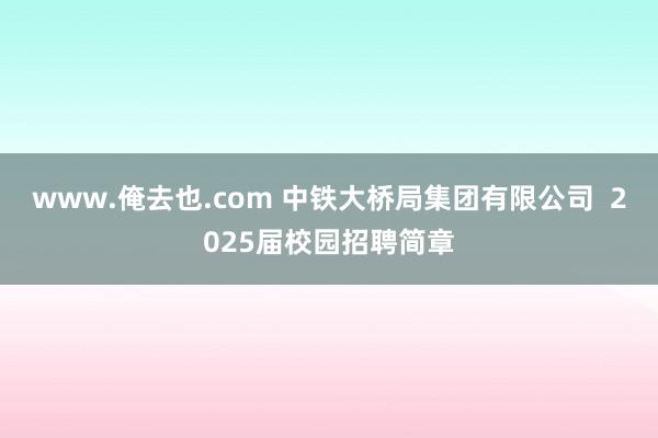 www.俺去也.com 中铁大桥局集团有限公司  2025届校园招聘简章