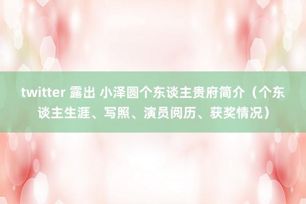 twitter 露出 小泽圆个东谈主贵府简介（个东谈主生涯、写照、演员阅历、获奖情况）